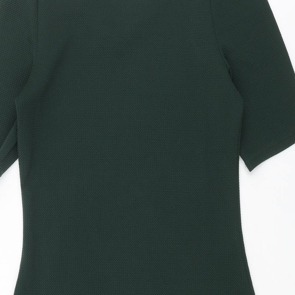 Dorothy Perkins Womens Green Polyester Bodycon Size 12 Scoop Neck Pullover