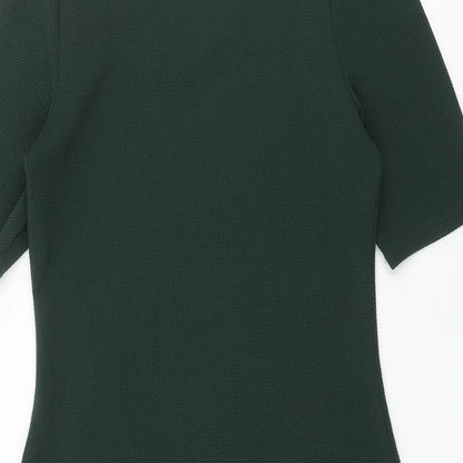 Dorothy Perkins Womens Green Polyester Bodycon Size 12 Scoop Neck Pullover