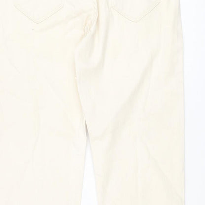 Marks and Spencer Mens Ivory Cotton Tapered Jeans Size 32 in L31 in Regular Zip