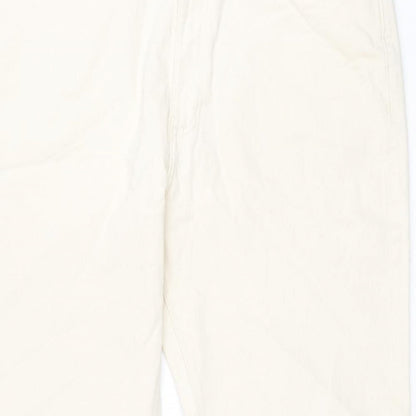 Marks and Spencer Mens Ivory Cotton Tapered Jeans Size 38 in L31 in Regular Zip