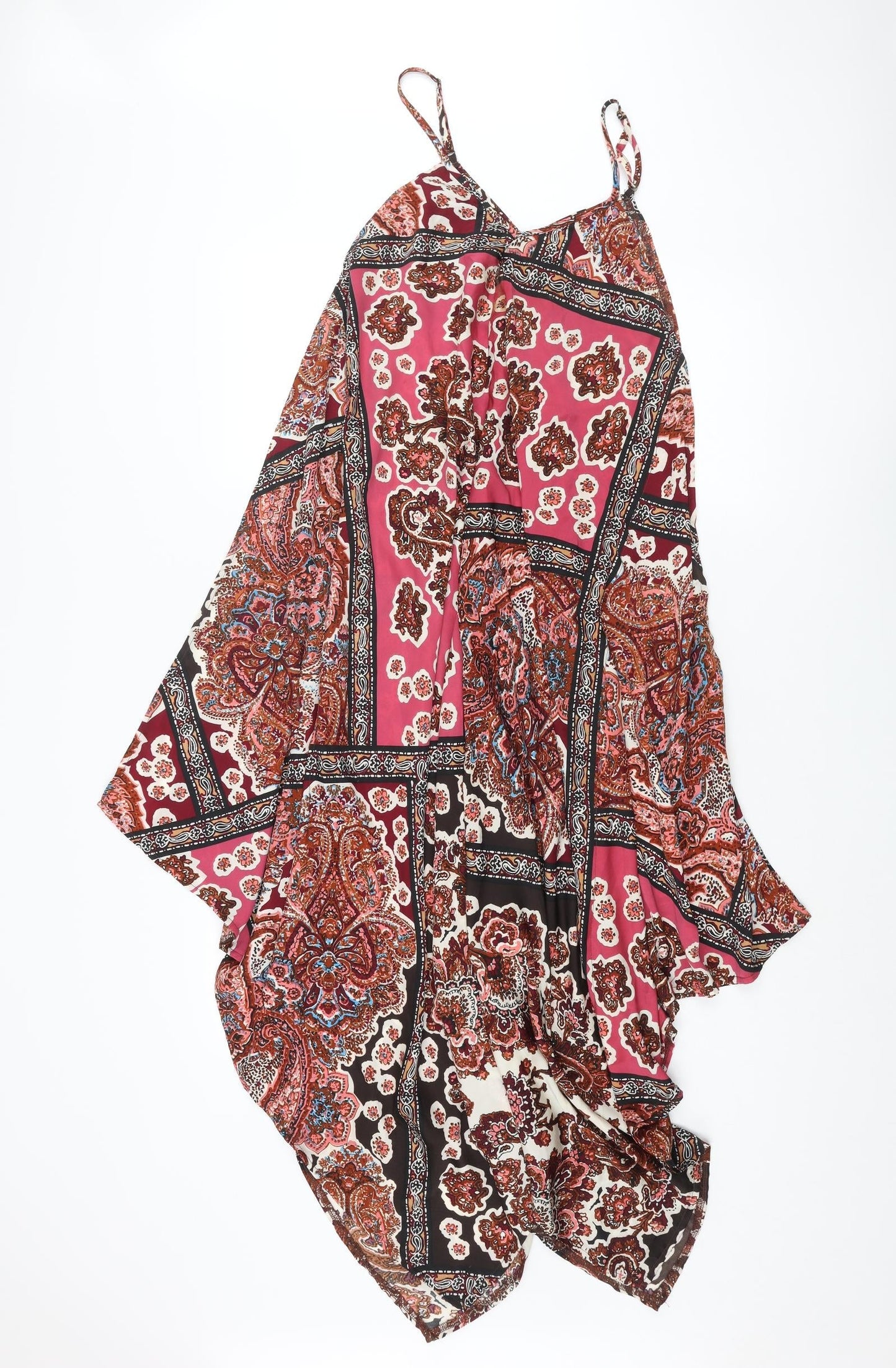 QED London Womens Multicoloured Geometric Polyester Shift Size 10 V-Neck Pullover