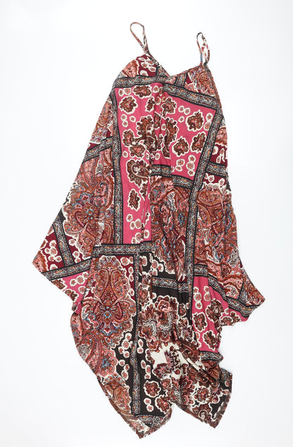 QED London Womens Multicoloured Geometric Polyester Shift Size 10 V-Neck Pullover