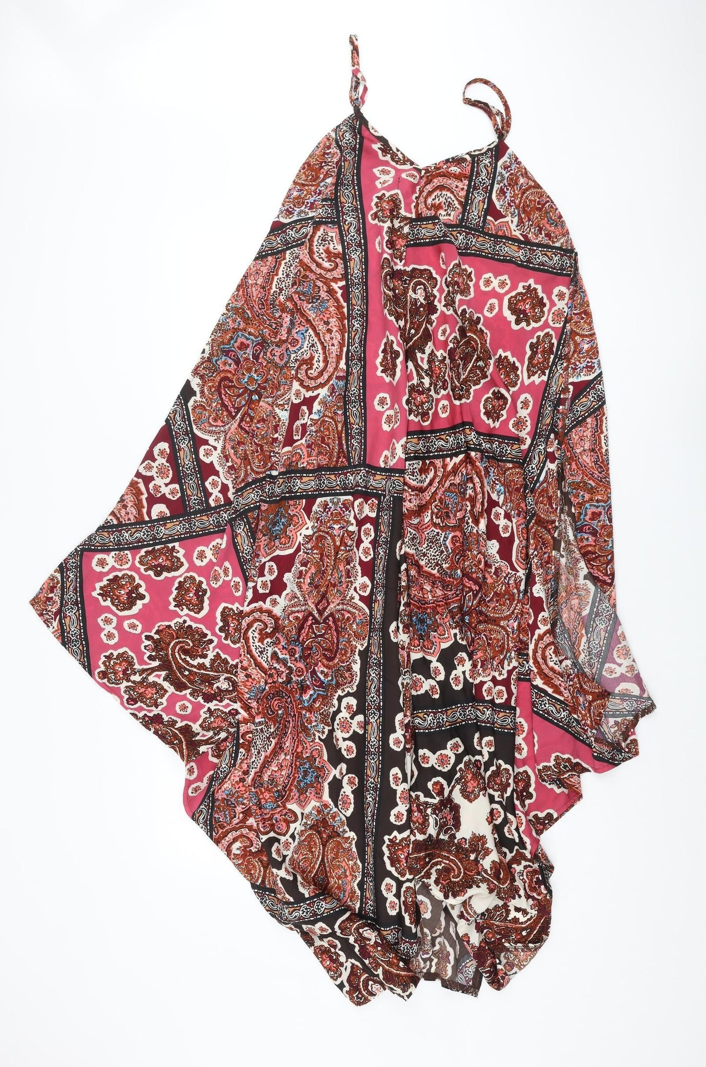 QED London Womens Multicoloured Geometric Polyester Shift Size 10 V-Neck Pullover