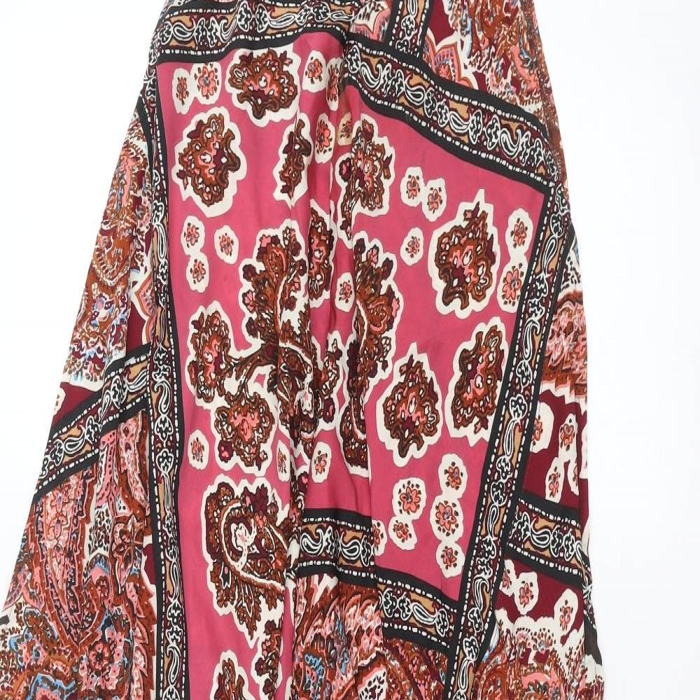 QED London Womens Multicoloured Geometric Polyester Shift Size 10 V-Neck Pullover