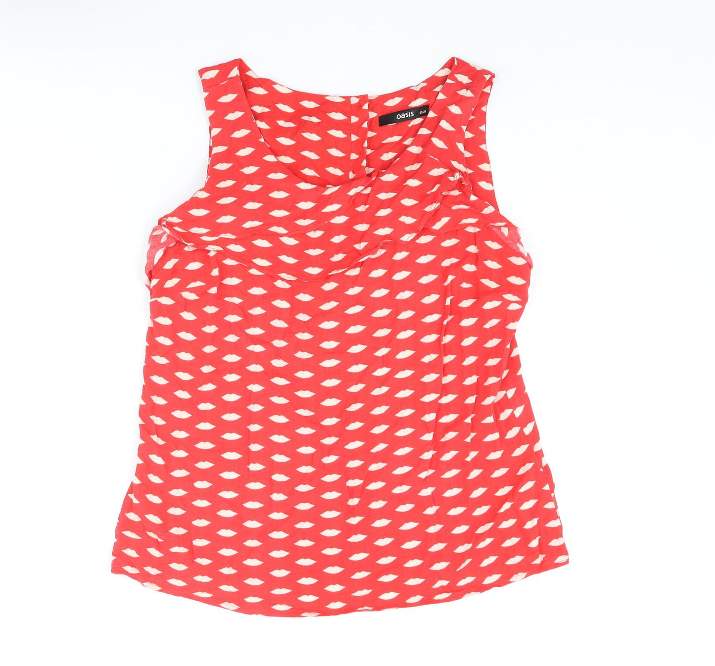 Womens UK Size 12 Oasis Red Basic Blouse