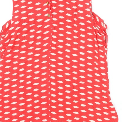 Womens UK Size 12 Oasis Red Basic Blouse