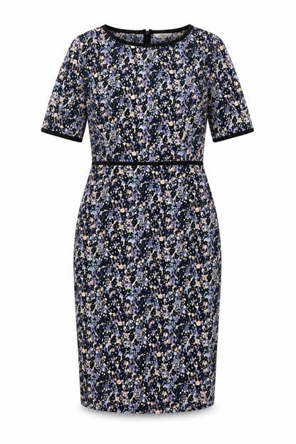 Great Plains London Womens Multicoloured Geometric Cotton Pencil Dress Size M Round Neck Zip