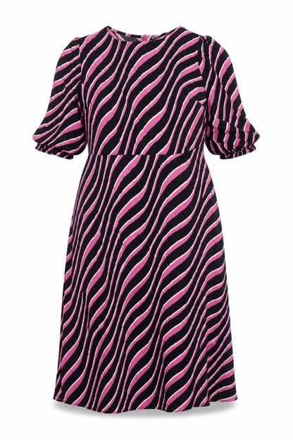 Marks and Spencer Womens Multicoloured Geometric Viscose A-Line Size 14 Round Neck Zip