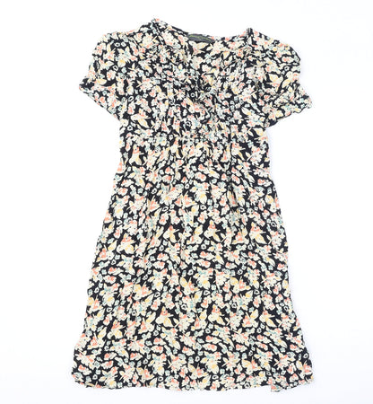 Blooming Marvellous Womens Multicoloured Geometric Viscose A-Line Size 12 V-Neck Pullover - Tie Detail