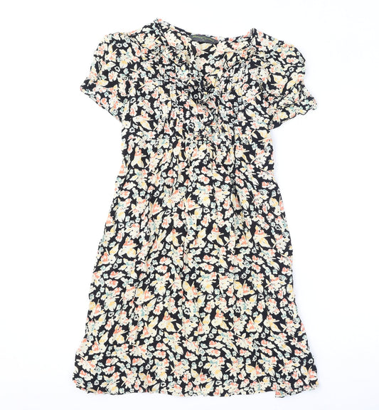 Blooming Marvellous Womens Multicoloured Geometric Viscose A-Line Size 12 V-Neck Pullover - Tie Detail