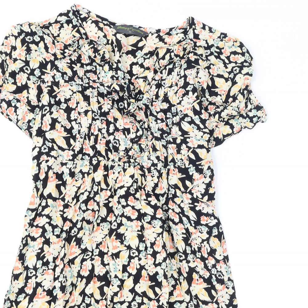 Blooming Marvellous Womens Multicoloured Geometric Viscose A-Line Size 12 V-Neck Pullover - Tie Detail