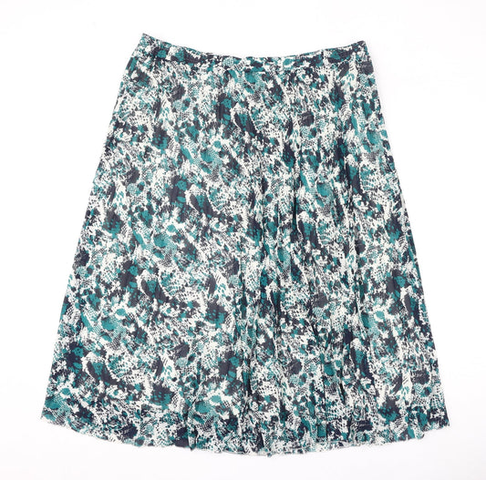Marks and Spencer Womens Multicoloured Animal Print Polyester Pleated Skirt Size 22 - Snake Skin Print