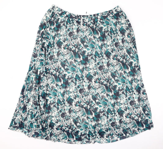 Marks and Spencer Womens Multicoloured Animal Print Polyester Pleated Skirt Size 22 - Snake Skin Print