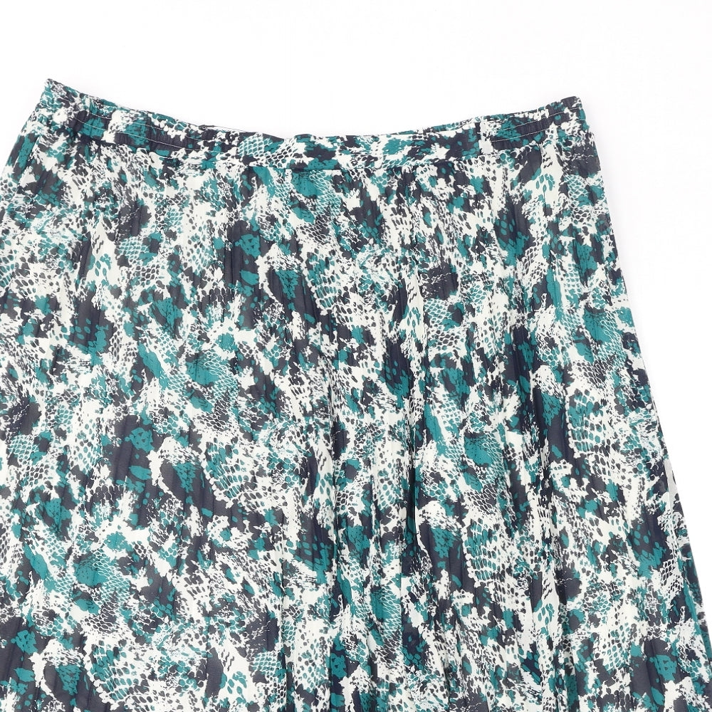 Marks and Spencer Womens Multicoloured Animal Print Polyester Pleated Skirt Size 22 - Snake Skin Print