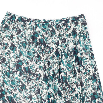 Marks and Spencer Womens Multicoloured Animal Print Polyester Pleated Skirt Size 22 - Snake Skin Print