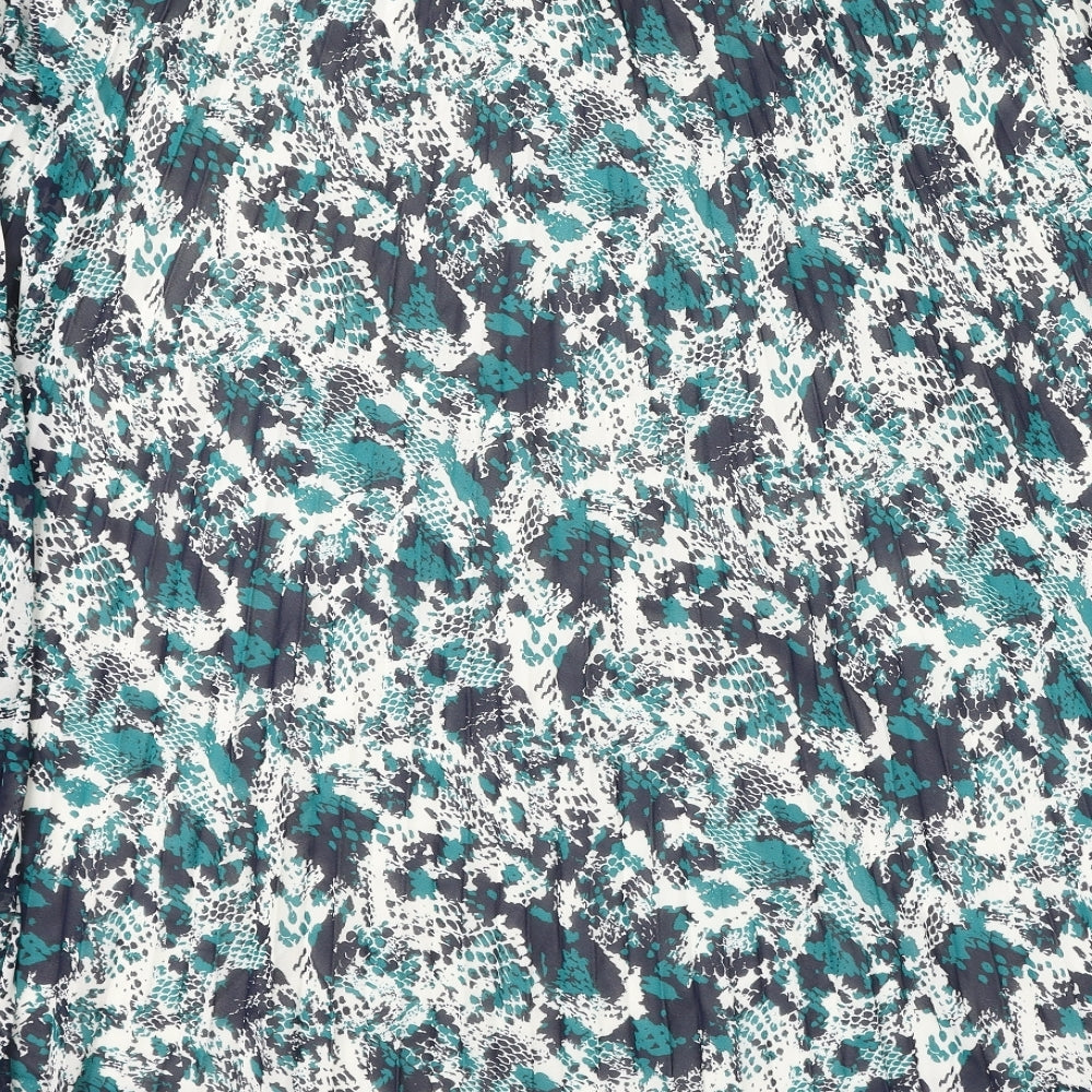 Marks and Spencer Womens Multicoloured Animal Print Polyester Pleated Skirt Size 22 - Snake Skin Print