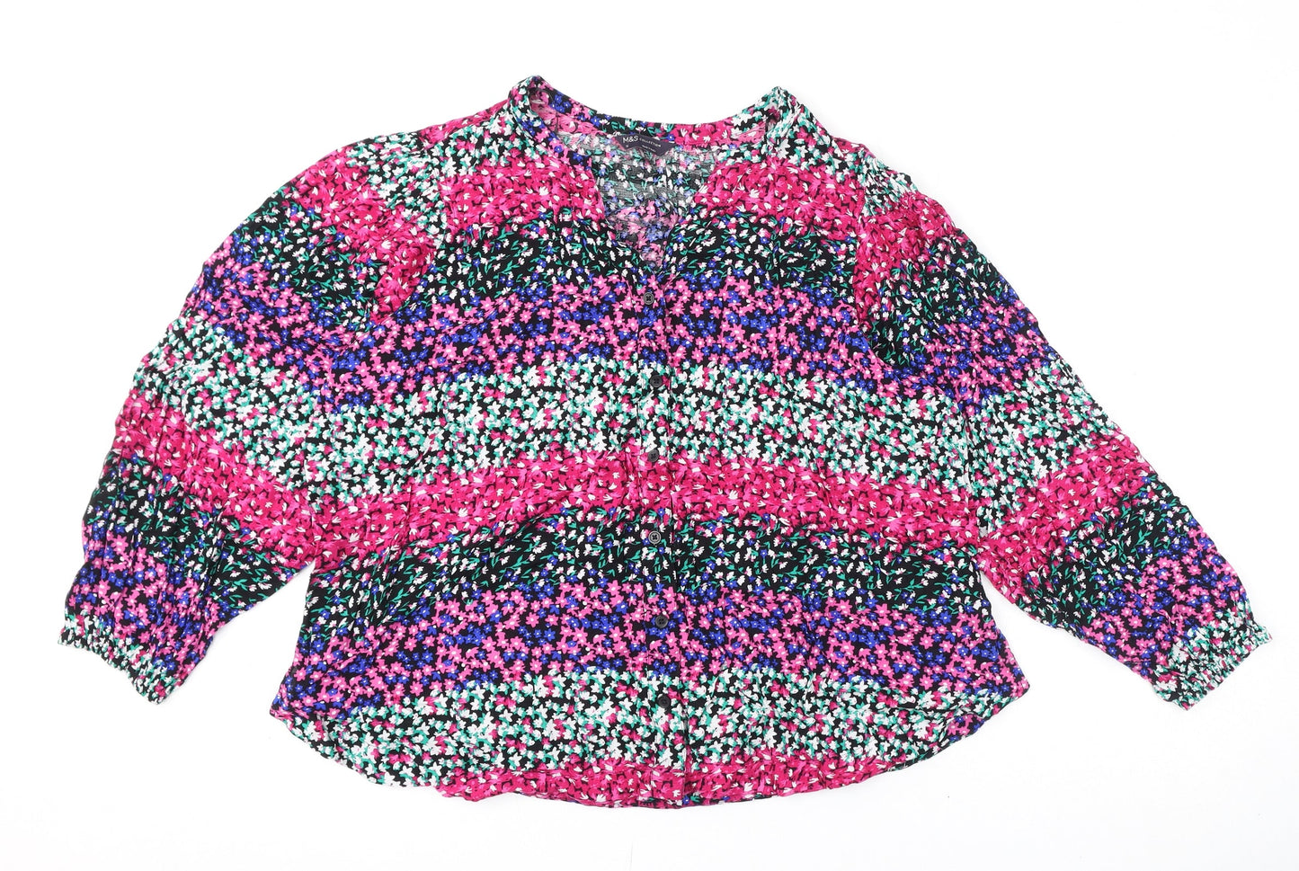 Womens UK Size 16 Marks and Spencer Multicoloured Basic Blouse