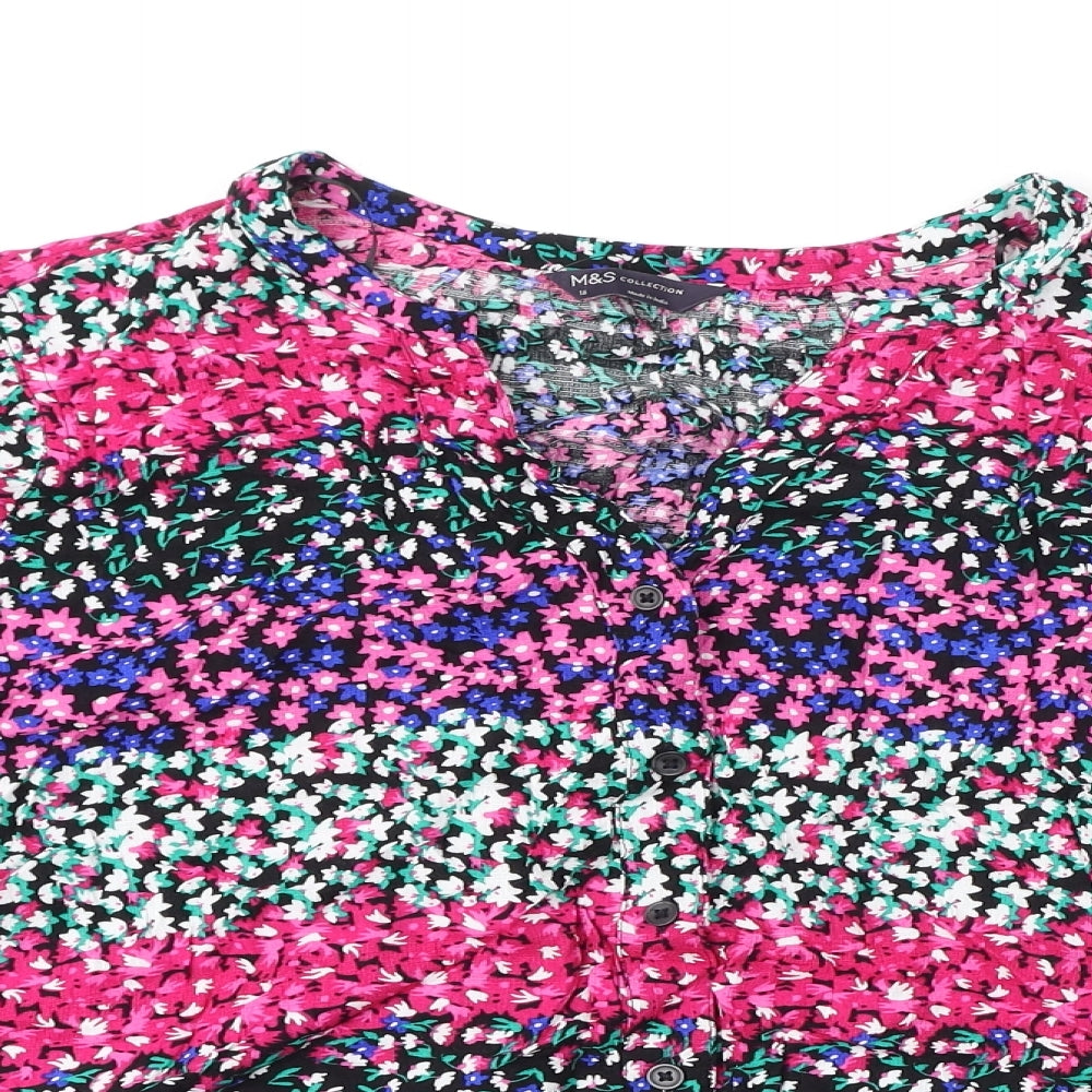 Womens UK Size 16 Marks and Spencer Multicoloured Basic Blouse
