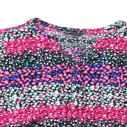 Womens UK Size 16 Marks and Spencer Multicoloured Basic Blouse