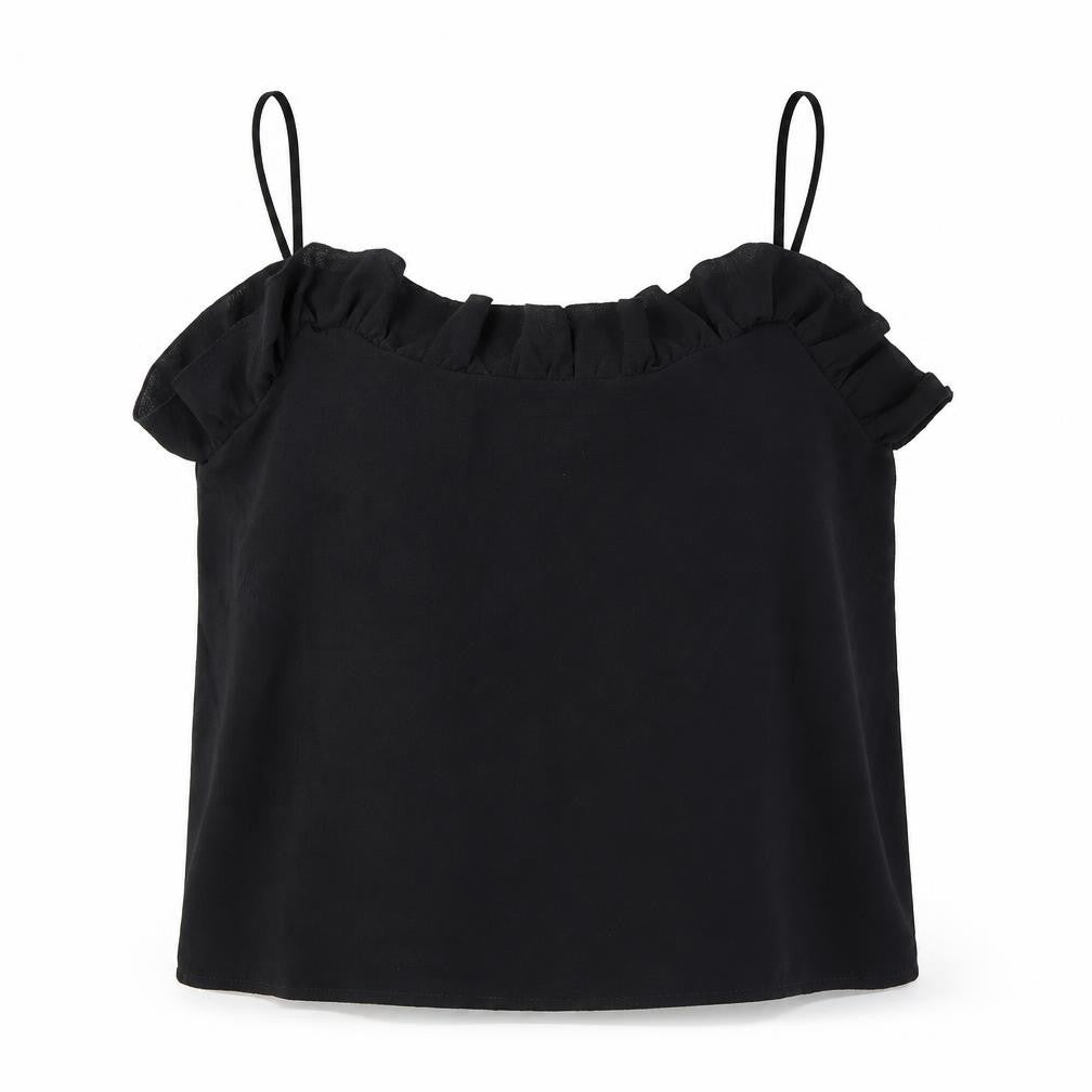 Womens UK Size S Mango Black Camisole Tank