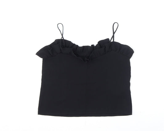 Womens UK Size S Mango Black Camisole Tank