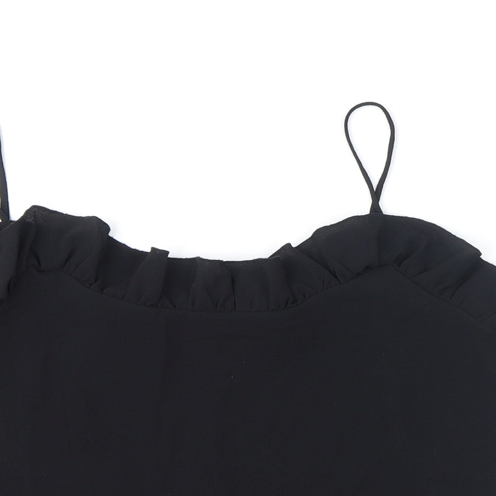 Womens UK Size S Mango Black Camisole Tank