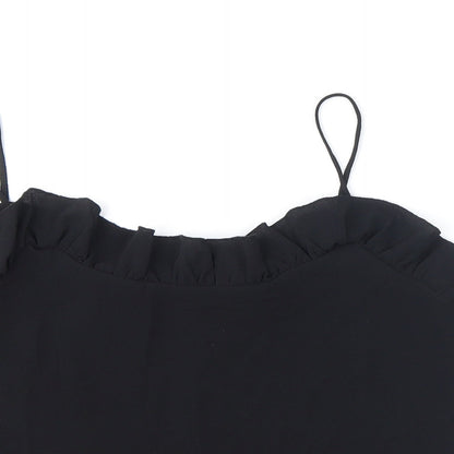 Womens UK Size S Mango Black Camisole Tank