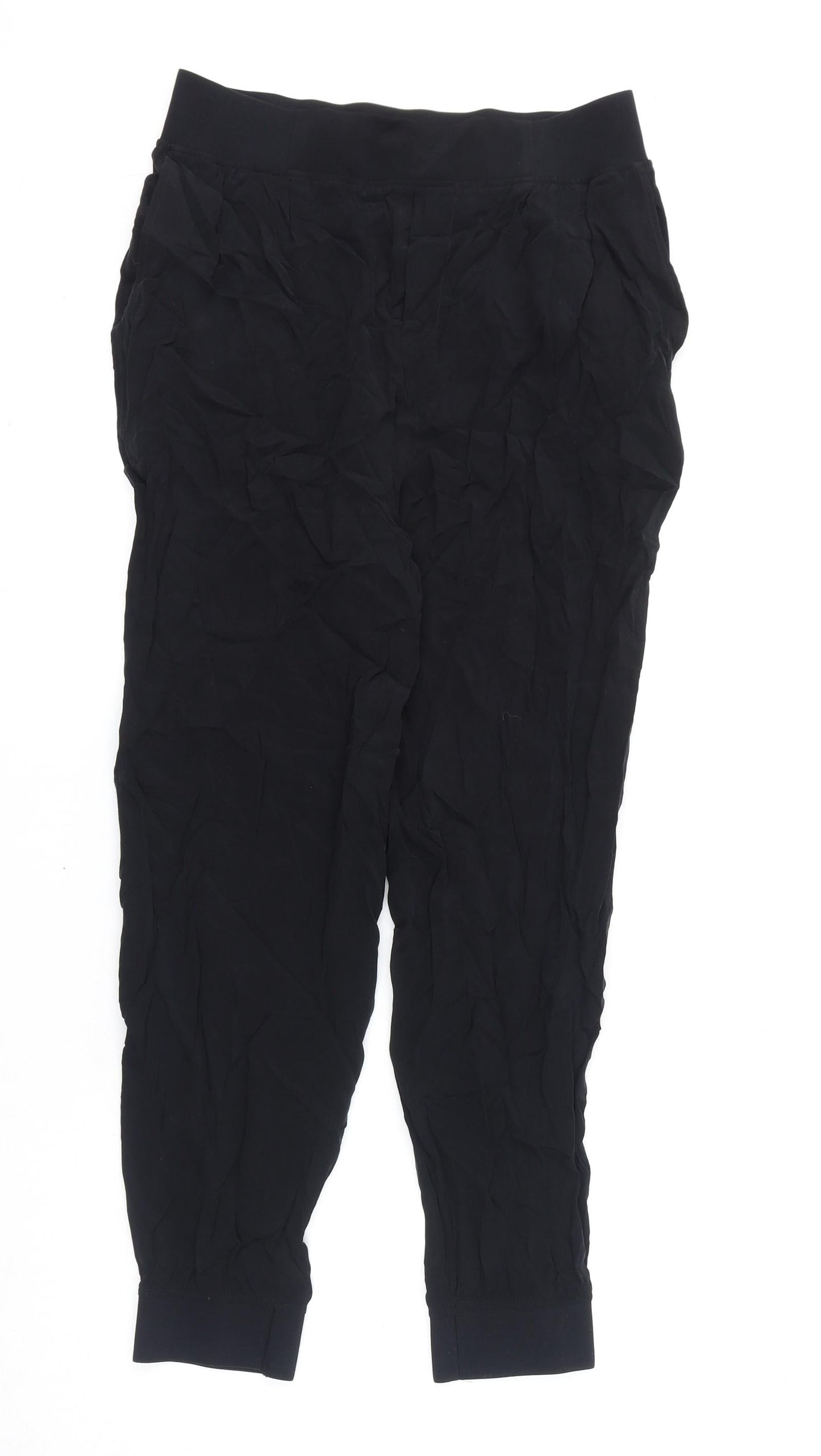 Autograph Womens Black Cupro Trousers Size 10 L23 in Regular