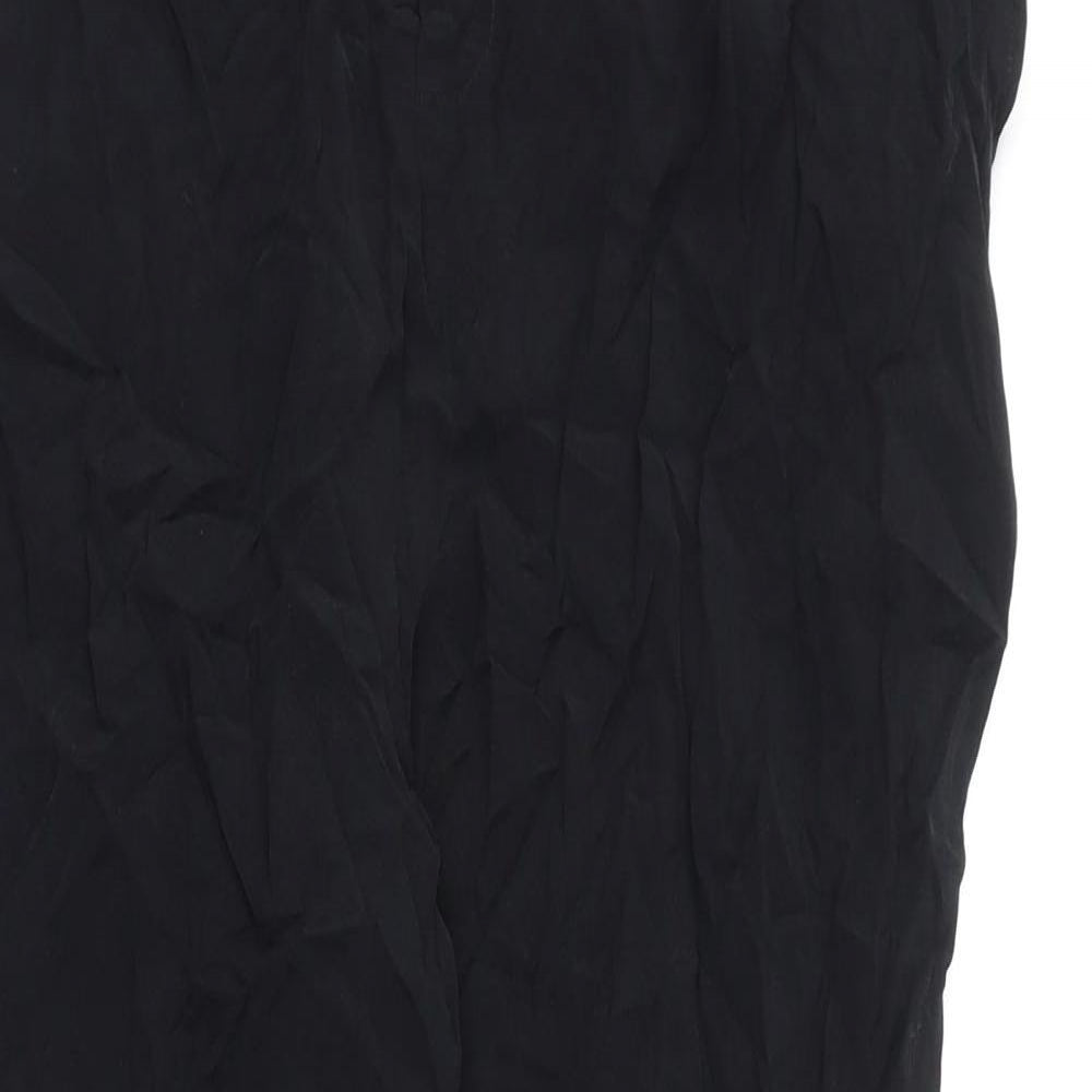 Autograph Womens Black Cupro Trousers Size 10 L23 in Regular