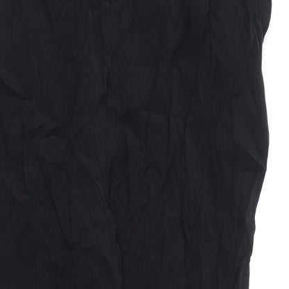 Autograph Womens Black Cupro Trousers Size 10 L23 in Regular