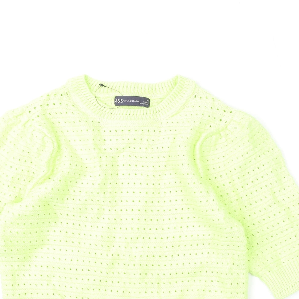 Womens UK Size XS Marks and Spencer Green Pullover Jumper