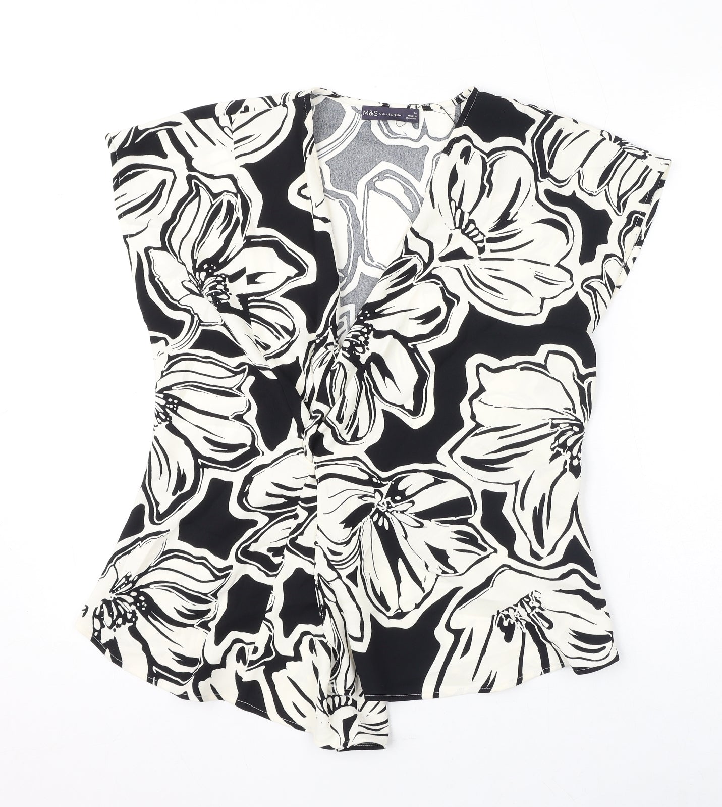 Womens UK Size 14 Marks and Spencer Black Basic Blouse