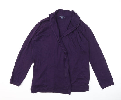 Gap Womens Purple V-Neck Cotton Cardigan Jumper Size L