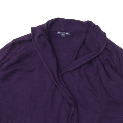 Gap Womens Purple V-Neck Cotton Cardigan Jumper Size L