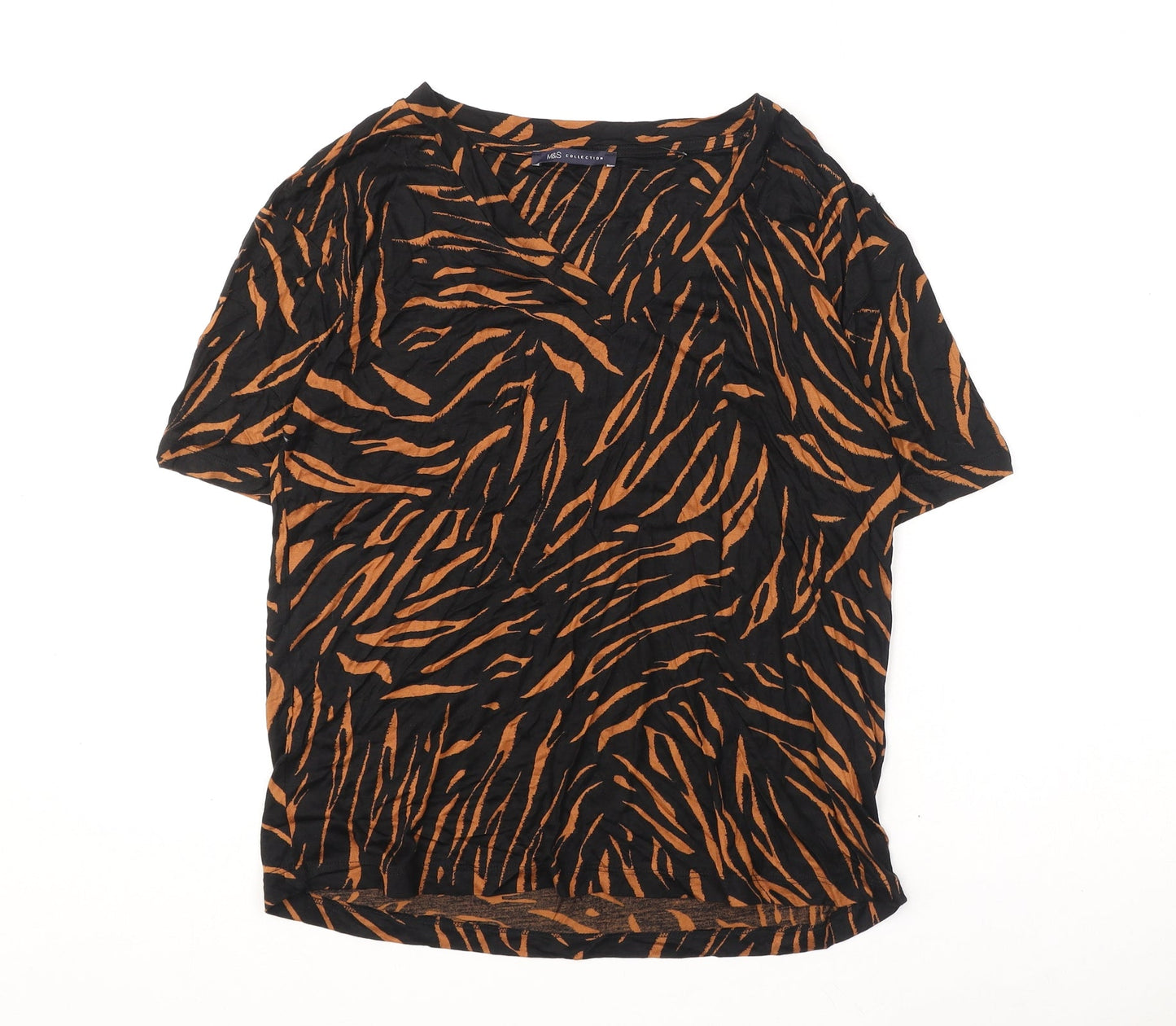 Womens UK Size 8 Marks and Spencer Black Basic T-Shirt