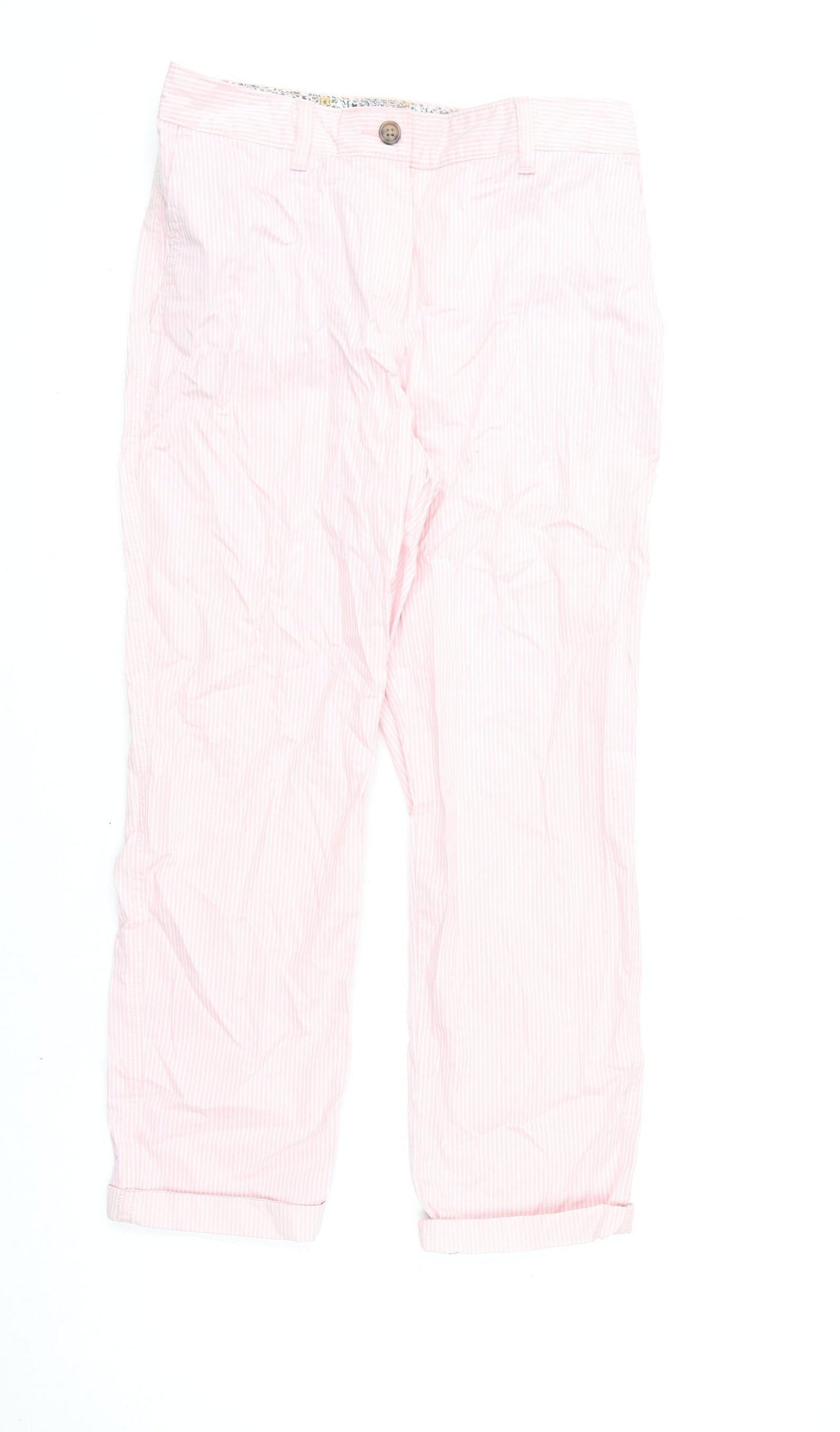 Womens UK Size 8 Marks and Spencer Regular Fit Chino Pink Trousers