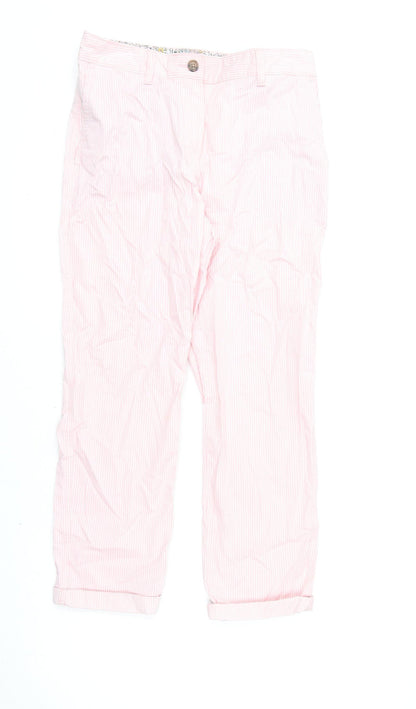 Womens UK Size 8 Marks and Spencer Regular Fit Chino Pink Trousers
