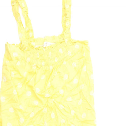 Marks and Spencer Womens Yellow Geometric Viscose Cami Dress Size 8 - Sea Shells