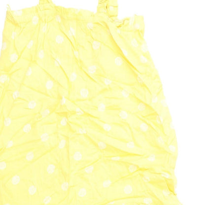 Marks and Spencer Womens Yellow Geometric Viscose Cami Dress Size 8 - Sea Shells