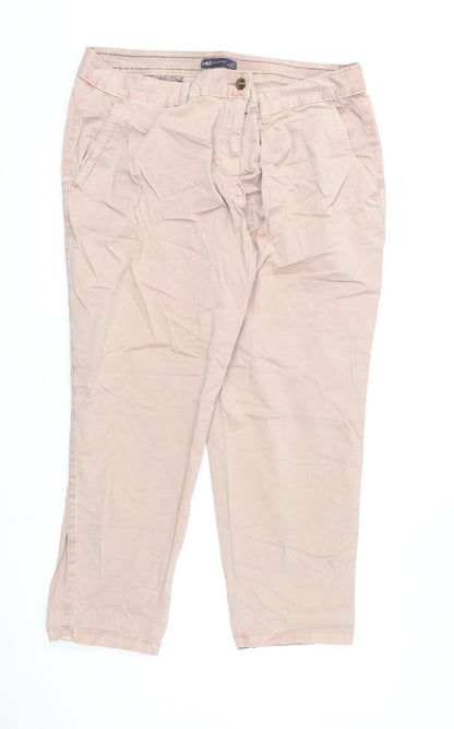 Womens UK Size 20 Marks and Spencer Regular Fit Chino Pink Trousers