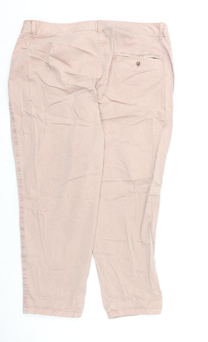 Womens UK Size 20 Marks and Spencer Regular Fit Chino Pink Trousers
