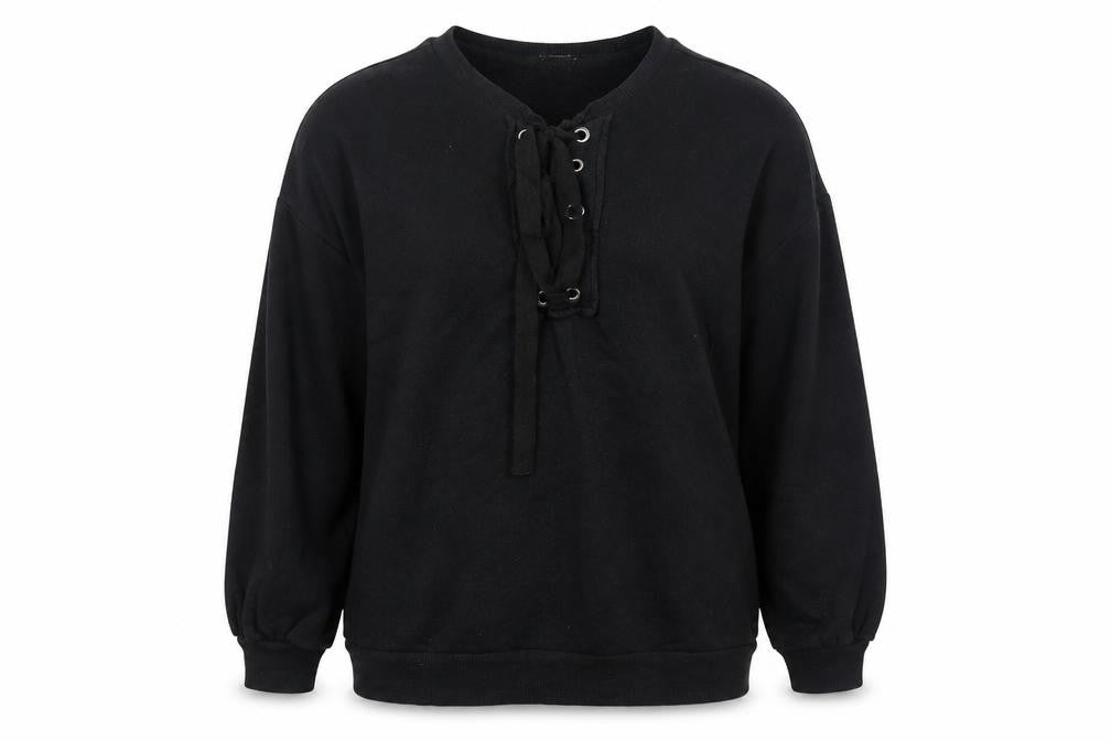 Womens UK Size M Pull&Bear Black Pullover Sweatshirt