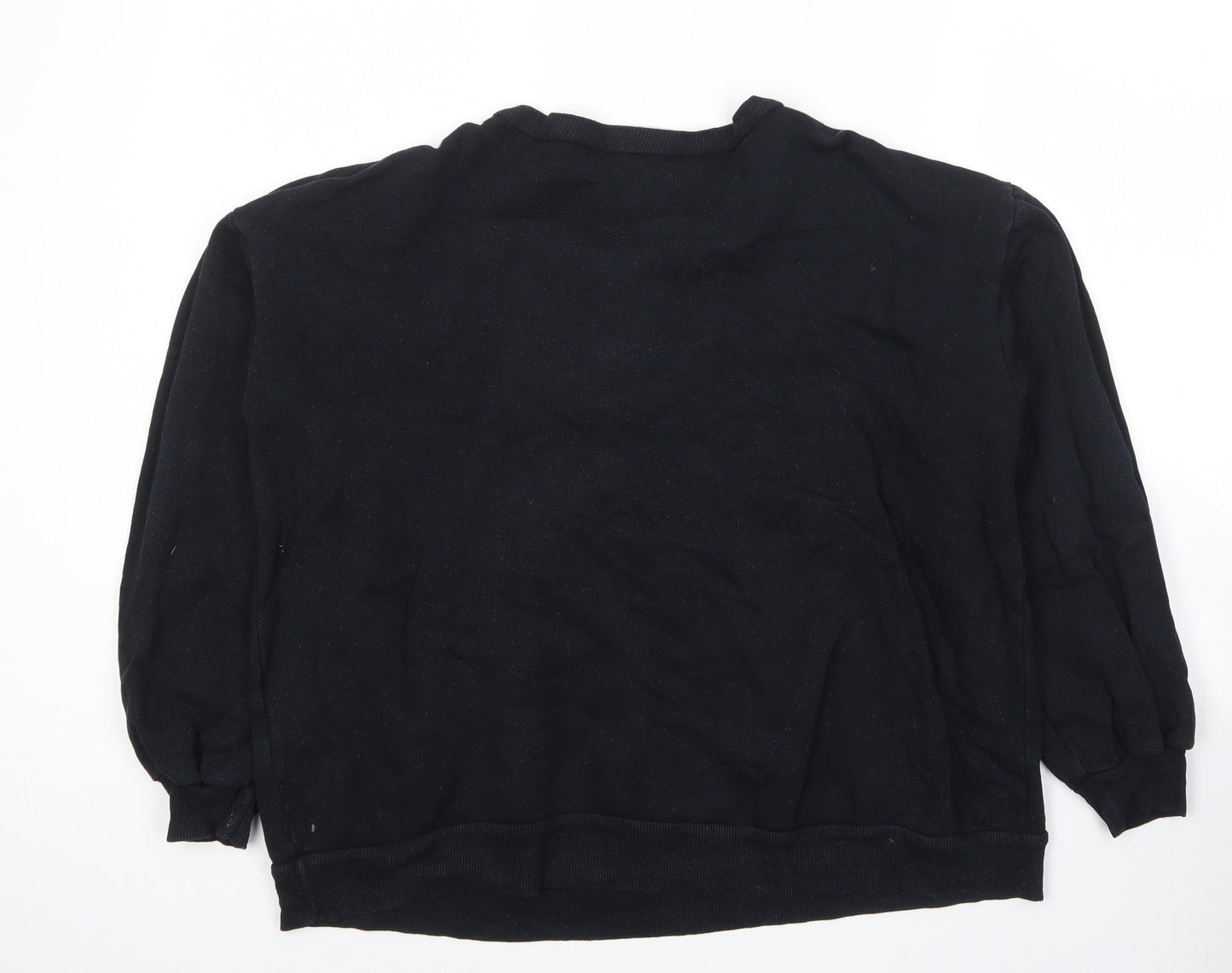 Womens UK Size M Pull&Bear Black Pullover Sweatshirt