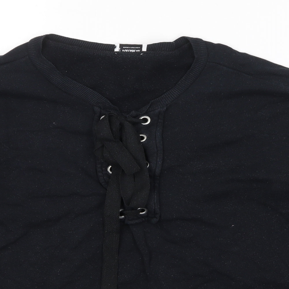 Womens UK Size M Pull&Bear Black Pullover Sweatshirt