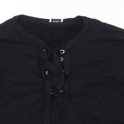 Womens UK Size M Pull&Bear Black Pullover Sweatshirt