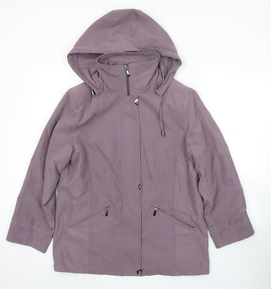First Avenue Womens Purple Parka Jacket Size 12 Zip