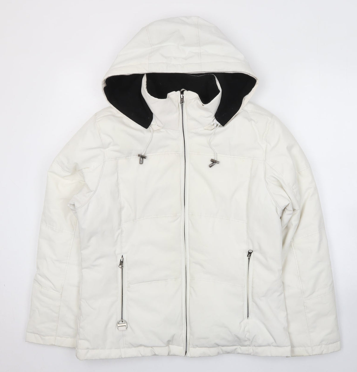 J.Percy Womens White Puffer Jacket Jacket Size S Zip