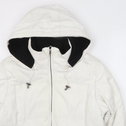 J.Percy Womens White Puffer Jacket Jacket Size S Zip
