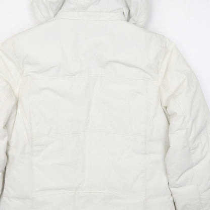J.Percy Womens White Puffer Jacket Jacket Size S Zip