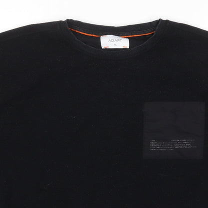 Adapt Mens Black Polyester Pullover Sweatshirt Size XL